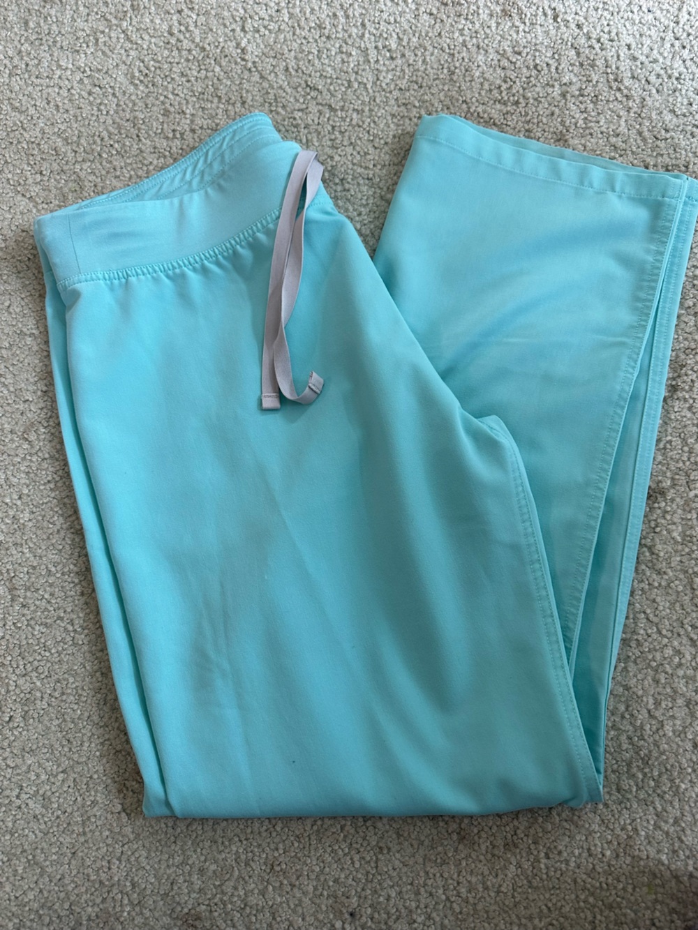 FIGS Fresh Aqua Livingston Drawstring Scrub Pants- SIZE LARGE